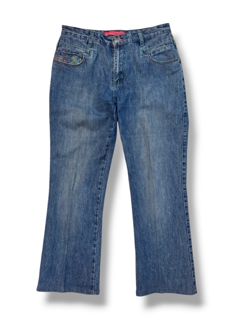 COSMOPOLITAN JEANSWEAR High Waist Embroidered Bootcut Jeans Size 8